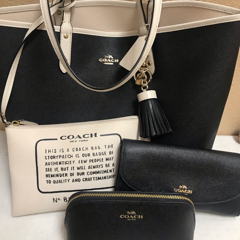 Large Coach Reversible Tote Set